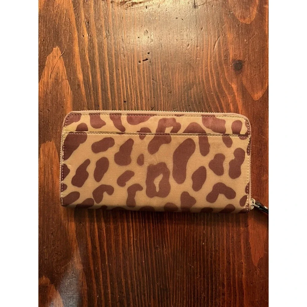 Kate Spade Cheetah Continental Wallet With Zipper And Three Internal Sections